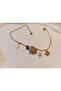 Sea World Figured Gold Steel Anklet with Pearls (22-27 cm) - 2