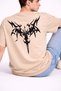 Oversize Men's T-Shirt with Back Print Streetwear Black Graphic Back Print Unisex T-Shirt Beige - 3