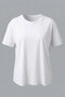 Bauta Regular Fit Crew Neck Low Sleeve Oval Hem and Sleeve Laser Cut Women's Blouse Top - Ecru - 3