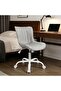 Office Chair with Striped Fabric, Armless Desk Chair for Home Office, Comfy Upholstered Vanit