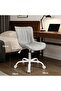 Office Chair with Striped Fabric, Armless Desk Chair for Home Office, Comfy Upholstered Vanit - 2
