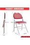 2 Pack Padded Folding Chairs, PU Leather Upholstered High Back Chairs with Sturdy Metal Frame - 3