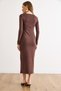 Women's Brown Collar Cuff Lace Detailed Maxi Dress Elb-19002623 - 6