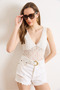 Women's White Crop Lace Blouse with Chest Lining Blz-19003297 - 3