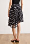 Women's Black Side Zipper Lined Asymmetrical Skirt Etk-19000416 - 6