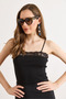Women's Black Thin Strap Lace Detailed Viscose Knitwear Athlete Blouse Blz-19003301 - 3