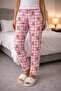 100% Cotton Knitted Elastic Waist Printed Patterned Stylish and Comfortable Women's Pajamas Single Bottom