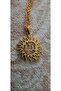 Allah C.C Written Gold Color Plated Sun Icon Stone Necklace - 3
