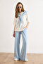 Women's Baby Blue Scarf-Top and Flowing Bottom Set Tkm-19000480 - 2