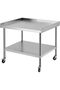 36x30x30 Inch Stainless Steel Equipment Grill Stand Table with Wheels - 8