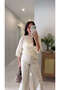 Cholwe Ecru Crew Neck Knitted Sweater - 3