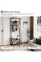 Coat Rack Hall Tree with Shoe Storage Bench - 10 Hooks & 2-Tier Shoe Rack, Metal Frame Freest - 5