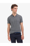 Anthracite Slim Fit 100% Cotton Non-Curling Zippered Polo Collar Basic T-Shirt 50325311-Vr006