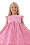 Girl's Daisy Patterned Dress 100% Cotton Single Jersey Fabric Waist Gathered Summer Dress - 7