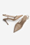 Women's Stiletto Pointed Toe Open Back Ankle Strap Classic Heeled Shoes Tandor Mink - 8