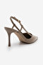 Women's Stiletto Pointed Toe Open Back Ankle Strap Classic Heeled Shoes Tandor Mink - 6