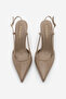 Women's Stiletto Pointed Toe Open Back Ankle Strap Classic Heeled Shoes Tandor Mink - 7