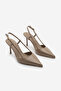 Women's Stiletto Pointed Toe Open Back Ankle Strap Classic Heeled Shoes Tandor Mink - 5