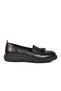 Premium Black Genuine Leather Women's Casual Shoes 44335 Z - 2