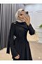Black Aerobin Fabric Bottom-Top Set Women's Shawl Collar Relaxed Cut High Waist Trousers Stylish Combination