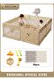 Baby Playpen with 30pcs Wood Pattern Foam Floor Mats & 2 Musical Toys