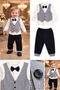Mine Trend Houndstooth Printed Vest and Bow Tie Set - 4