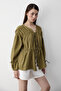 Khaki 100% Cotton Elastic Sleeves Muslin Shirt - 5259 - 2