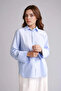 F6314AXBE194 سترة قطنية مخططة باللون الأزرق من Blue Relax Fit - 3