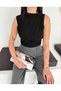 Women's Sleeveless Gathered Detailed Blouse High Collar Stylish Casual Blouse - 4