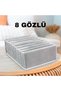 Accordion Organizer with Drawer Compartments, Gray Striped Foldable Closet Organizer (XL Size) - 2