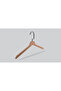 Wooden (Black Nickel Hook) Clothes, Shirts, Blouses Hanger Natural Color 12 Pieces - 2