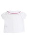 White Spring Baby Girl Short Sleeve Shirt with Striped Collar - 4