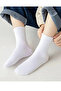 8 Pairs of Unisex Cotton Plain White College Socks - 2