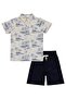 Palm Tree Patterned Set for 2-5 Years - Navy Blue - 4