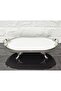 Porcelain Large Simple Boat-Shaped Serving Dish with Silver Frame, 4 Legs, 33 cm