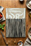Glass Cutting Board with Non-Slip Base, Black Line Composition - 5