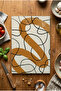 Glass Cutting Board with Non-Slip Base, Modern Black Stripes and Orange Stripes - 5