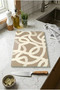 Glass Cutting Board with Non-Slip Base Modern Beige Design