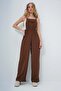 Brown Aerobin Salopet Pants with Front Pockets and Strap Ring Detail Alc-X13581 - 2