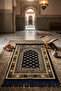 10 Pieces Velvet Prayer Rug Navy Blue (70Cmx110Cm 400Gr) Hajj and Umrah Gift - 2