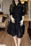 Gupture Embroidered Long Sleeve Midi Dress M39394 - 3
