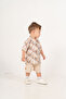 Baby Boy Summer Patterned Muslin Shirt Shorts 2-Piece Set - 3