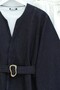 Dark Navy Blue Denim Jacket with Buckle Detail - 4