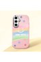 Samsung Galaxy S24 Fe Compatible Camera Protected Pink Soft Silicone Phone Case with Smile Pattern