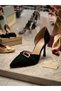 Genuine Leather Suede Evening Dress Women's Shoes - 4