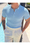 Buttoned Embossed Knitwear Tshirt Baby Blue