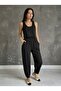 Women's Strappy Round Neck Viscose Jumpsuit with Pockets - 3