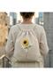 Sunflower Printed Drawstring Backpack Thin Lightweight Cloth Bag 35X40