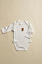 Embroidered Long Sleeve Snap Fastener Baby Bodysuit - 3