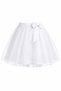 Girl's White Tulle Skirt with Bow Detail School Festival Performance Outfit 5-13 Years Old